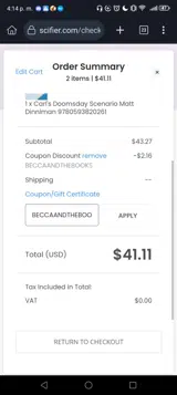 BECCAANDTHEBOOKS coupon verification screenshot