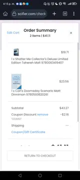 YAWNY coupon verification screenshot