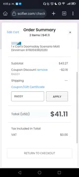 RASSY coupon verification screenshot