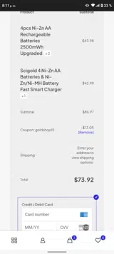goldshop15 coupon verification screenshot