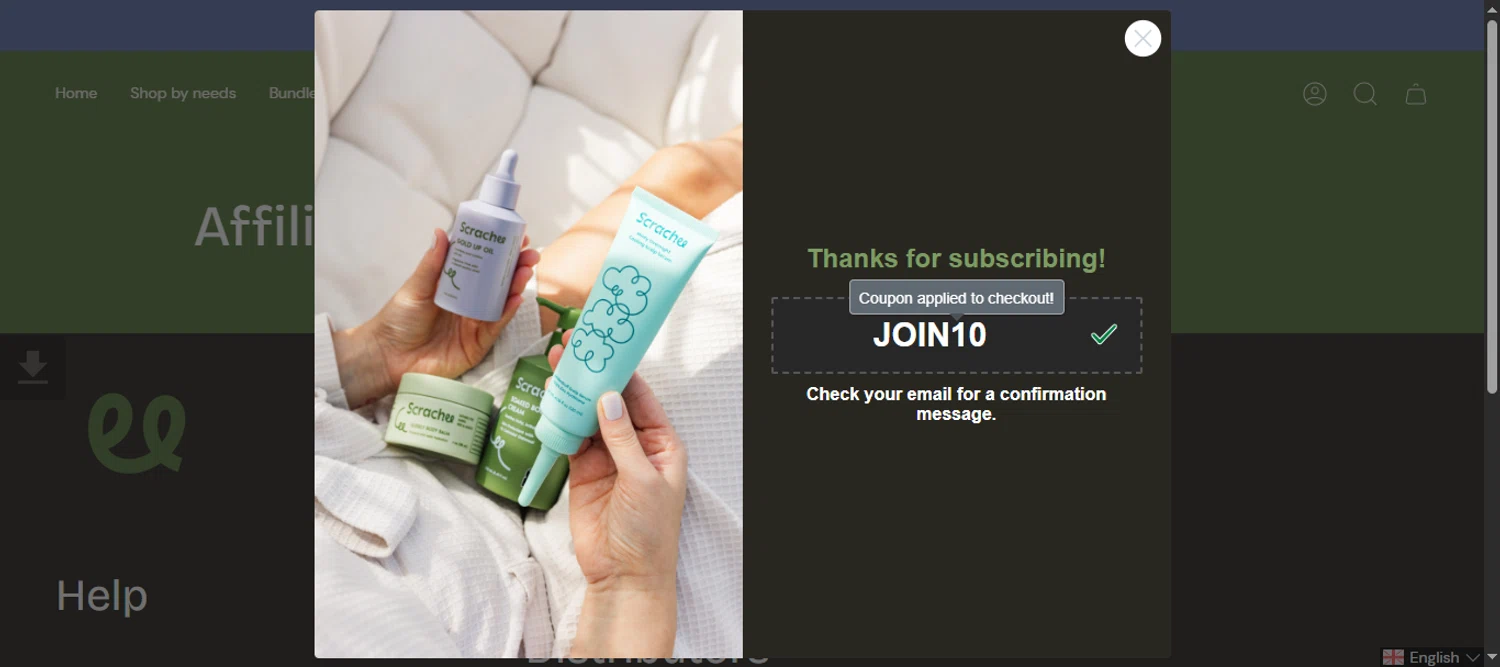 Scrachee promo code screenshot showing code JOIN10 applied at Scrachee checkout page. Uploaded by SimplyCodes community member 111111 on May 24, 2025