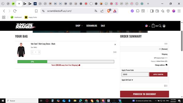 Scramble checkout page showing Scramble promo code box | Screenshot taken by SimplyCodes community member on Aug 9, 2025