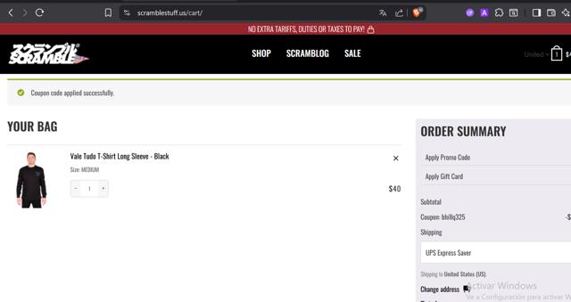 Scramble checkout page showing Scramble promo code box | Screenshot taken by SimplyCodes community member on Sep 15, 2025