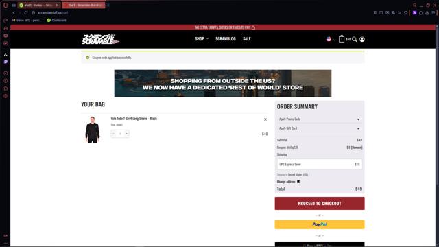 Scramble checkout page showing Scramble promo code box | Screenshot taken by SimplyCodes community member on Sep 15, 2025
