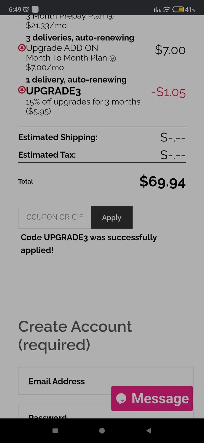 Scrapbooking Store checkout page showing Scrapbooking Store promo code box | Screenshot taken by SimplyCodes community member on Jun 5, 2024