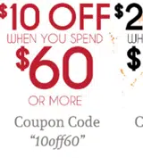 10off60 coupon verification screenshot