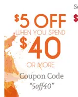 5off40 coupon verification screenshot