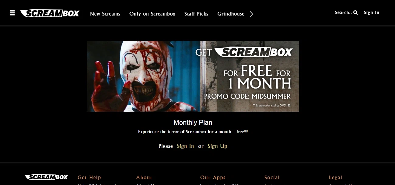 Screambox checkout page showing Screambox promo code box | Screenshot taken by SimplyCodes community member on Jul 31, 2022