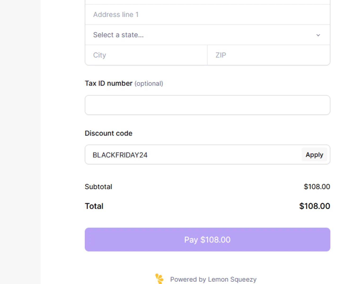 Screen Studio discount code screenshot showing code BLACKFRIDAY24 applied at Screen Studio checkout page. Uploaded by SimplyCodes community member CRYSTALSUICINE on Jul 20, 2025