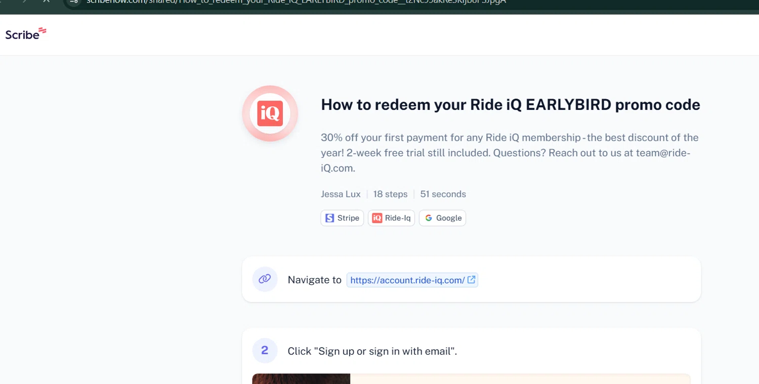 Scribe promo code screenshot showing code EARLYBIRD applied at Scribe checkout page. Uploaded by SimplyCodes community member enzoonova on Mar 28, 2025