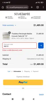 IND10 coupon verification screenshot