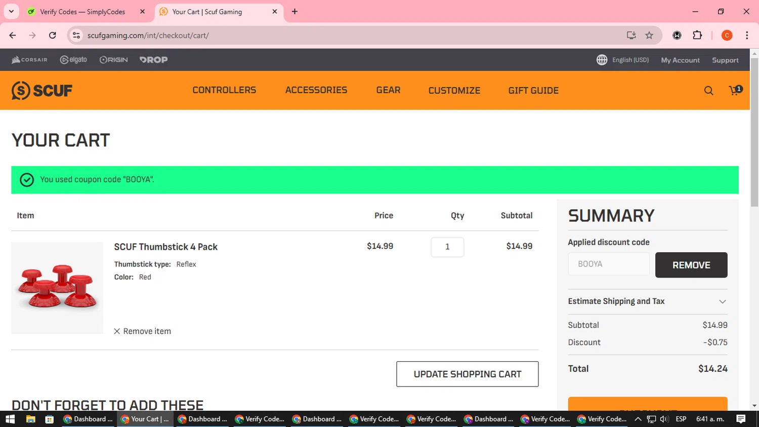 where to use Scuf Gaming UK promo code box