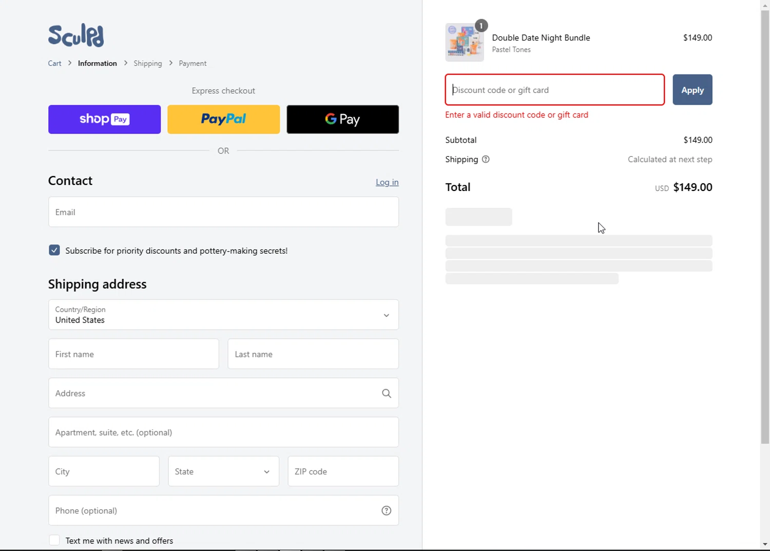 Sculpd US promo code screenshot showing code BFCM5%SAVING applied at Sculpd US checkout page. Uploaded by SimplyCodes community member MoneyEagle4780 on Jan 21, 2025