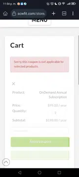 FIT coupon verification screenshot