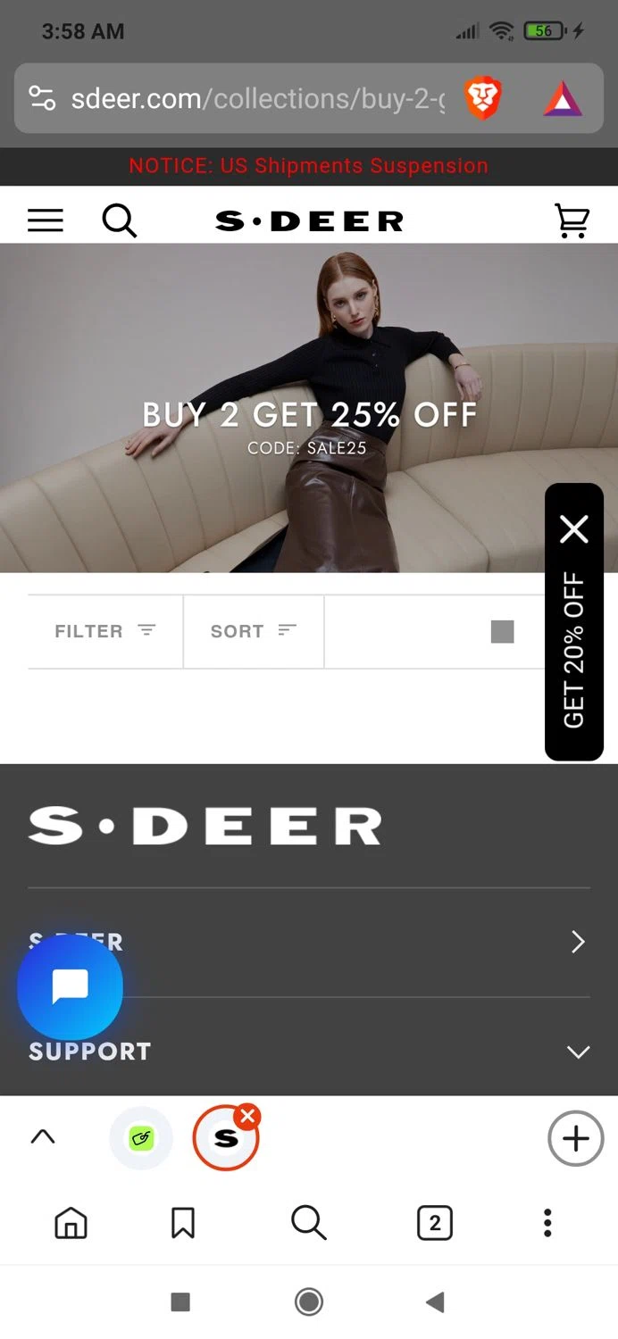 SDEER checkout page showing SDEER promo code box | Screenshot taken by SimplyCodes community member on May 9, 2025