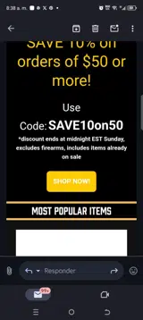 SAVE10on50 coupon verification screenshot