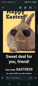 EASTER20 coupon verification screenshot
