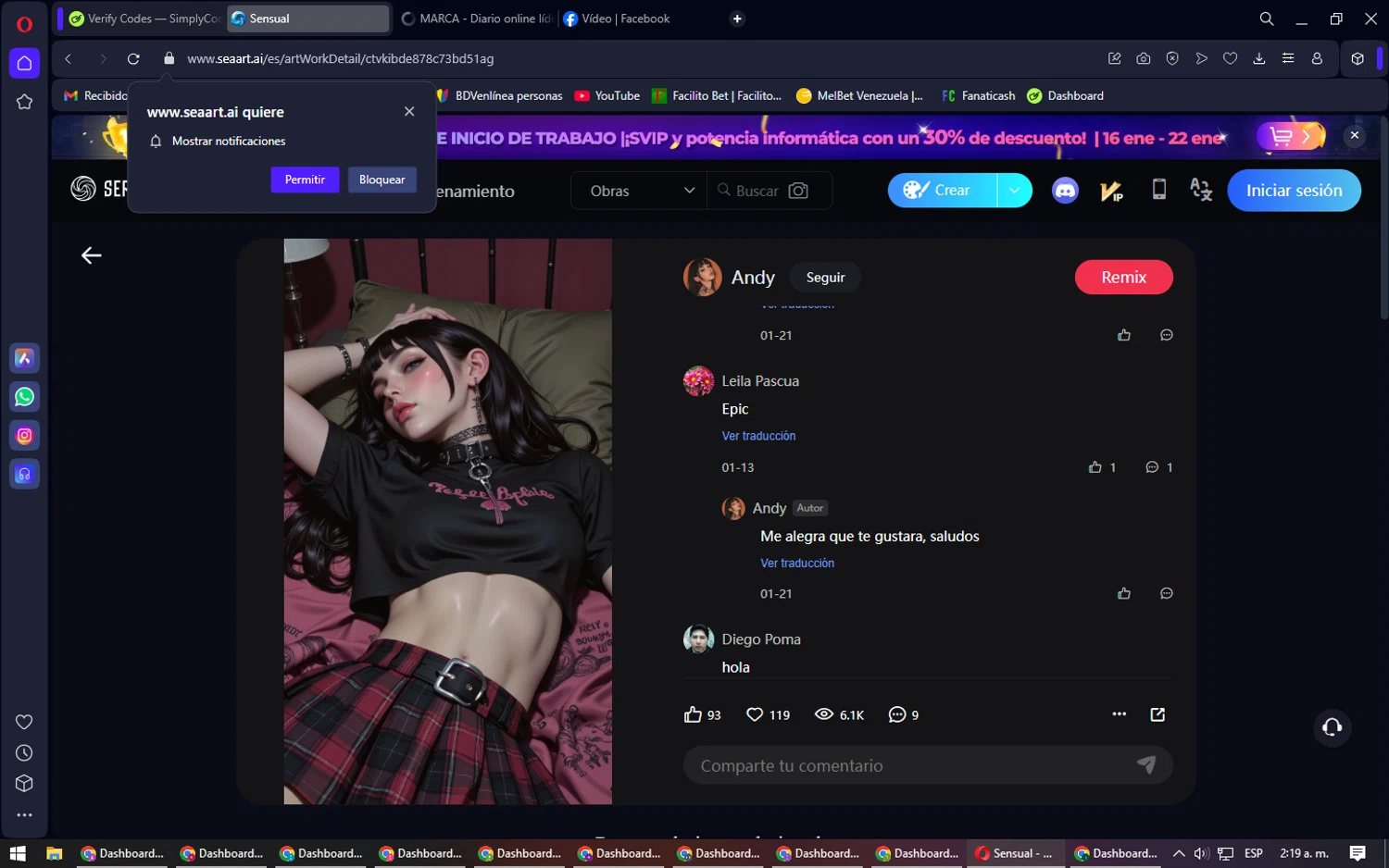 SeaArt checkout page showing SeaArt promo code box | Screenshot taken by SimplyCodes community member on Jan 28, 2025