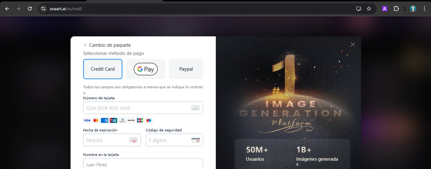 SeaArt promo code screenshot showing code SAVE10 applied at SeaArt checkout page. Uploaded by SimplyCodes community member GoldTracker5558 on Feb 11, 2025