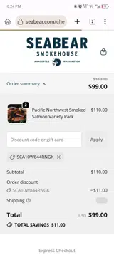 SCA10W844RNGK coupon verification screenshot