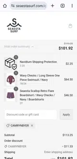 CAMRYNBYER coupon verification screenshot
