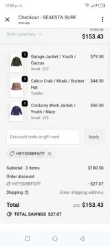 HEY5D8BFGTF coupon verification screenshot