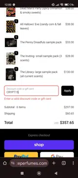 CRYPT15 coupon verification screenshot