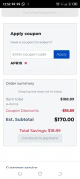 APR10 coupon verification screenshot