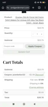 yusnierbxr22 coupon verification screenshot