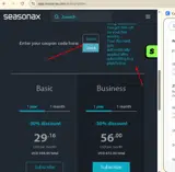 Seasonax coupon verification screenshot