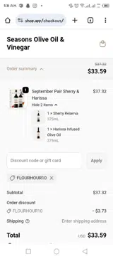 Flourhour10 coupon verification screenshot