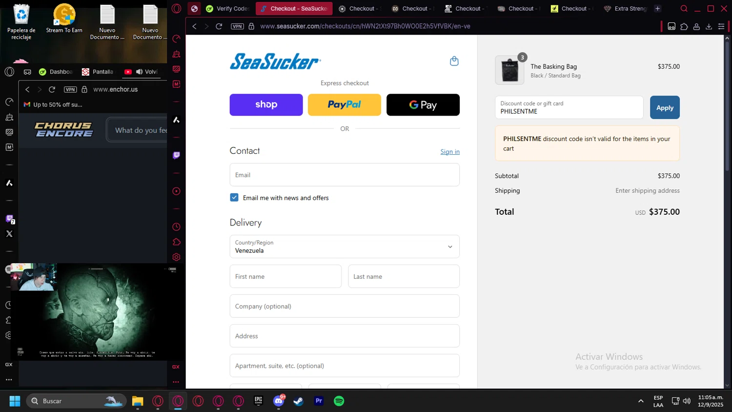 SeaSucker discount code screenshot showing code PHILSENTME applied at SeaSucker checkout page. Uploaded by SimplyCodes community member leonardocamacho2 on Sep 12, 2025