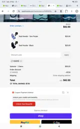 Seat Hoodie coupon verification screenshot