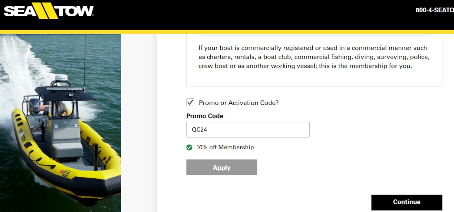 how to use Sea Tow coupons