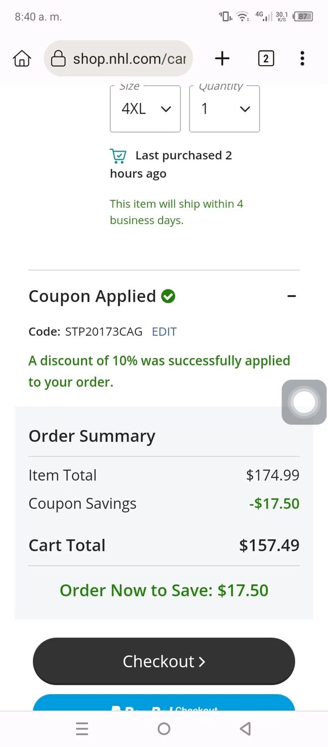 Seattle Kraken Shop promo code screenshot showing code STP20173CAG applied at Seattle Kraken Shop checkout page. Uploaded by SimplyCodes community member Tsubaki on May 28, 2025