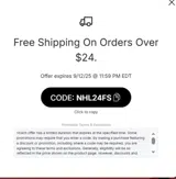 NHL24FS coupon verification screenshot
