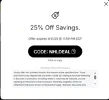 Seattle Kraken Shop coupon verification screenshot
