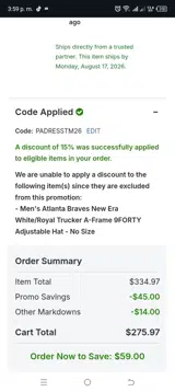 Seattle Mariners coupon verification screenshot