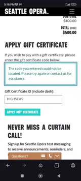 HIGHSEAS coupon verification screenshot