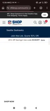 Seattle Seahawks coupon verification screenshot
