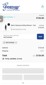 INSTAGRAM coupon verification screenshot