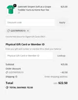 GoStripers10 coupon verification screenshot