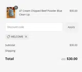 WELCOME coupon verification screenshot