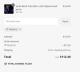 FINISH10 coupon verification screenshot
