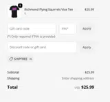 SHIPFREE coupon verification screenshot