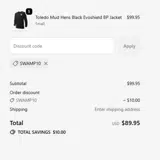 Swamp10 coupon verification screenshot