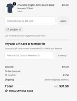 SAVE10 coupon verification screenshot