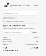 WELCOME10 coupon verification screenshot