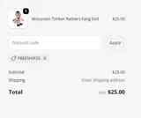 FREESHIP25 coupon verification screenshot