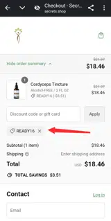 Secrets Of The Tribe coupon verification screenshot